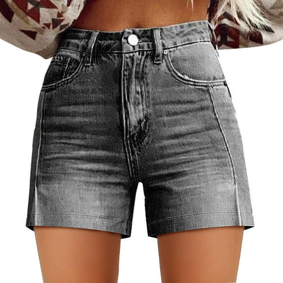 Flmaly shorts for women with Pockets Water Resistant Womens Casual High Waist Denim Shorts Relaxed Fit ArtRetro Printed Floral Shorts for Women Walking Athletic Workout