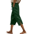 thumbnail image 1 of Flmaly vacation outfits for women High Waistband Women's Linen Wide Leg Pants Casual Loose High Waist Beach Haren Pants Pockets Vacation Outfits, 1 of 8