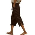 thumbnail image 1 of Flmaly vacation outfits for women High Waistband Women's Linen Wide Leg Pants Casual Loose High Waist Beach Haren Pants Pockets Vacation Outfits, 1 of 8