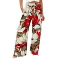 thumbnail image 1 of Flmaly vacation outfits for women High Waistband Women's Retro Printed Fashionable Drawstring Loose Pants High Waisted Casual Pants Wide Leg Pants Vacation Outfits, 1 of 5