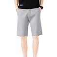 thumbnail image 1 of Flmei Men's Casual Shorts Washed Cotton Beach Shorts for Mens Summer Solid Colou Cargo Five Pants with Pockets Size 28-38, 1 of 9