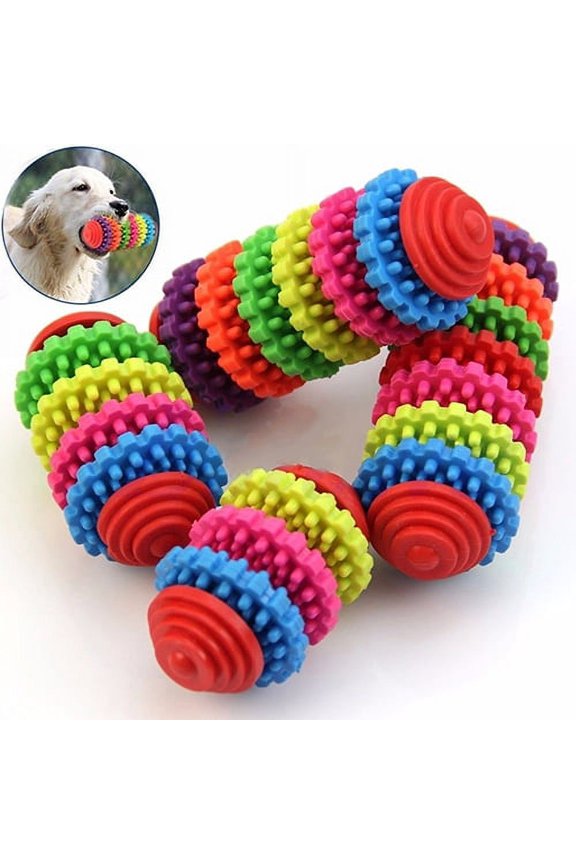 1 Pc Pets Dogs Puppy Colorful Rubber Dental Teething Healthy Teeth Gums Chew Toy