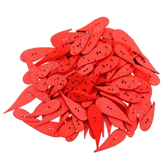 Hevirgo 100Pcs/Bag Sewing Buttons Carrot Shaped Multi-Purpose Wooden Patches Crafting Buttons for Knitting