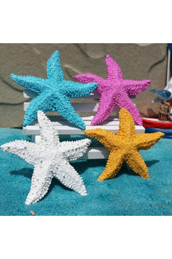 2Pcs Fish Tank Ornament Mediterranean Resin Mini Starfish Aquarium Decoration