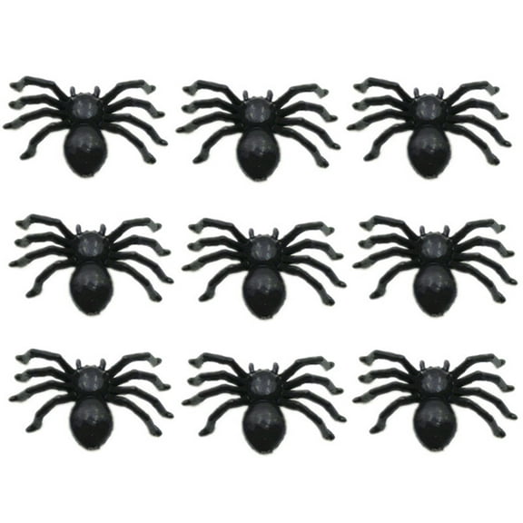 Hevirgo 30Pcs/Set Plastic Realistic Mini Spider Toy Halloween Party Prop Decoration