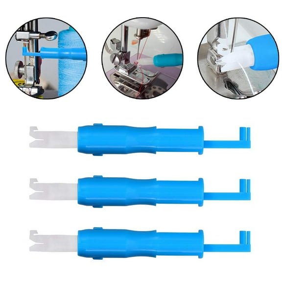 Hevirgo 3Pcs Elderly People Automatic Sewing Machine Needle Threader Line Inserter Tool