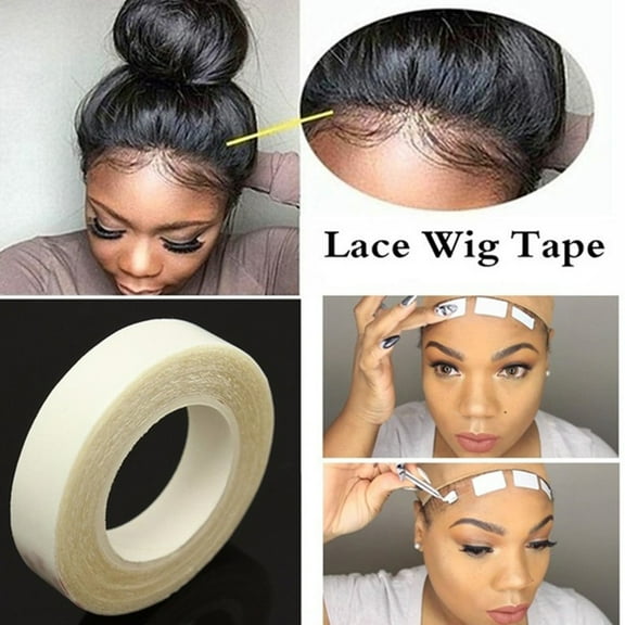 Hevirgo 3m/Roll Double Sided Wig Tape,2 Rools Hair Extension Adhesive Long Lasting Waterproof