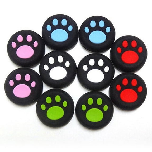 Hevirgo 8pcs Cartoon Silicone Catlike Thumb Stick Grip Cap for PS4 One/360 Blue