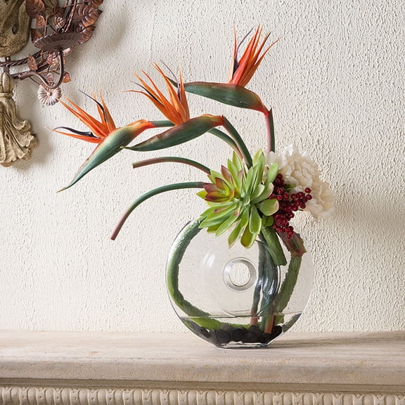 Hevirgo Artificial Flower Bird Of Paradise Fake Plant Silk Strelitzia Reginae Home Decor