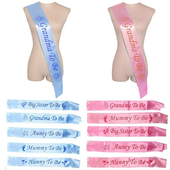 Flmtop Baby Shower Sash Party Decoration Mom To Be/Grandma/Auntie/Nanny/Big Sister Pink