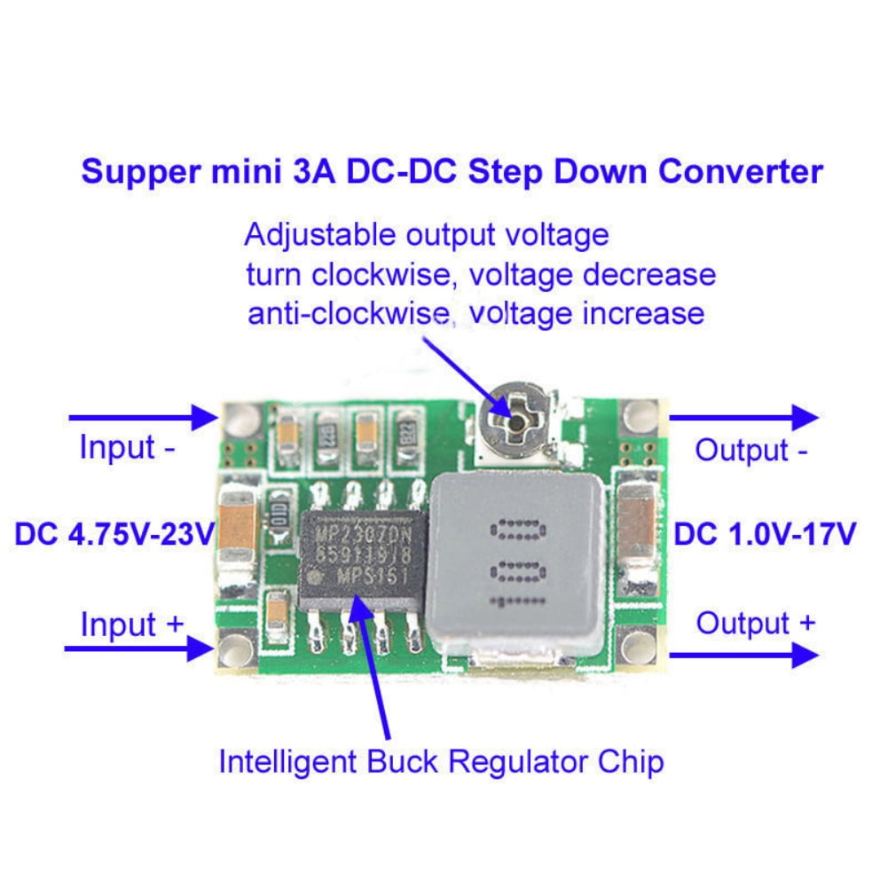 Flmtop DC-DC 3.3V 5V 9V 12V 3A Adjustable Buck Down Voltage Regulator Power Module