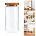 thumbnail image 1 of 1 Fruit Jar Flmtop Glass Airtight Bottle with Wood Lid Tea Food Jar Container Simple Wood Storage Jar Set Kitchen Storage Bottle Tea Jar Glass Jar Set Transparent Ca, 1 of 7