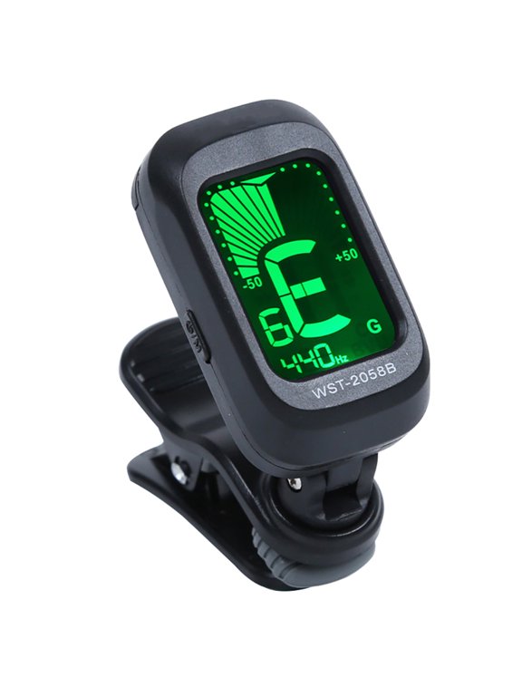Guitar Tuner LCD Display Compact ABS Clip On Chromatic Digital Tuner for Guitar