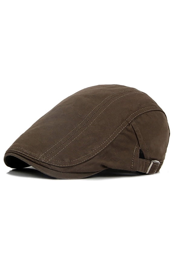 Men Casual Classic Solid Color Flat Cabbie Newsboy Ivy Hat Cotton Sun Beret Cap