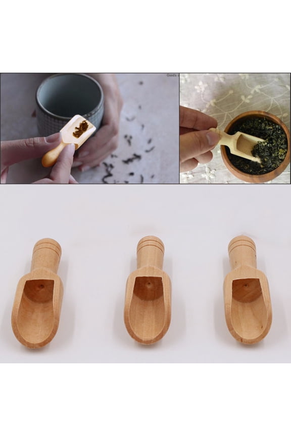Natural Wooden Coffee Tea Sugar Salt Powder Spoon Scoop Kitchen Utensil Tool