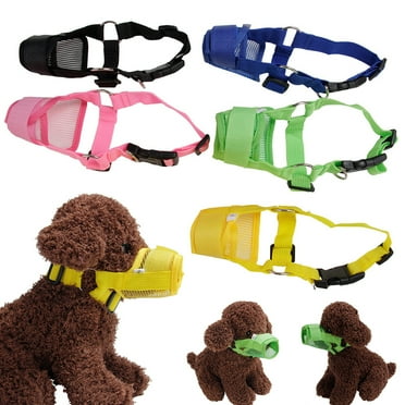 Flmtop Pet Dog Puppy Adjustable Mask Mesh Breathable Safety Anti Bark Bite Mouth Muzzle