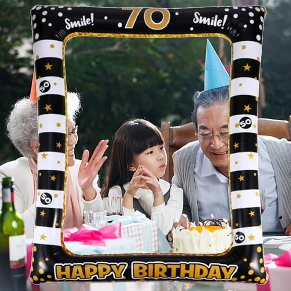 Hevirgo Photo Frame Inflatable Portable Plastic Birthday Photo Booth Props Party Supplies