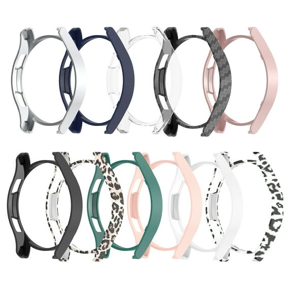 Flmtop Protective Case Anti scratch Protective PC 42/46mm Waterproof Watch Protector Frame for Galaxy Watch 4 Classic Rose Gold