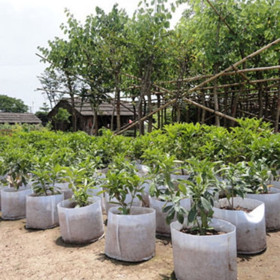 Hevirgo Round Fabric Pots Plant Pouch Root Container Cultivation Pot Planting Grow Bag 2/3/5/7/17 Gallon