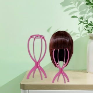 Visland Wig Stand Holder, Ajustable Foldable Portable Stable Wig Head  Holders Tool for Styling Wig Hair Drying Display (Two Sizes: Hanging  /Standing) 