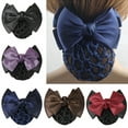 thumbnail image 1 of Flmtop Women Pro Bow Barrette Hair Clip Cover Bowknot Bun Snood Hairnet Hair Accessory, 1 of 8