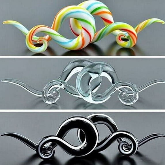 Flmtop Women Punk Snail Spiral Glass Hook Taper Ear Plug Earring Expander Stretcher