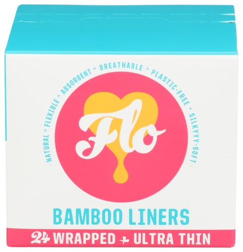 Flo Liners Wrapped Daily Bamboo 24 Count (Pack of 6)