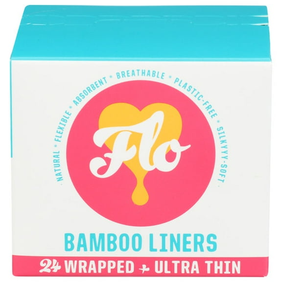 Flo Liners Wrapped Daily Bamboo 24 Count (Pack of 6)