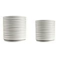 thumbnail image 1 of Flo MidCentury Modern Indoor Ripple Eco-Friendly 3D Printed Planters with Drainage, Chalk (Set of 2), 1 of 7