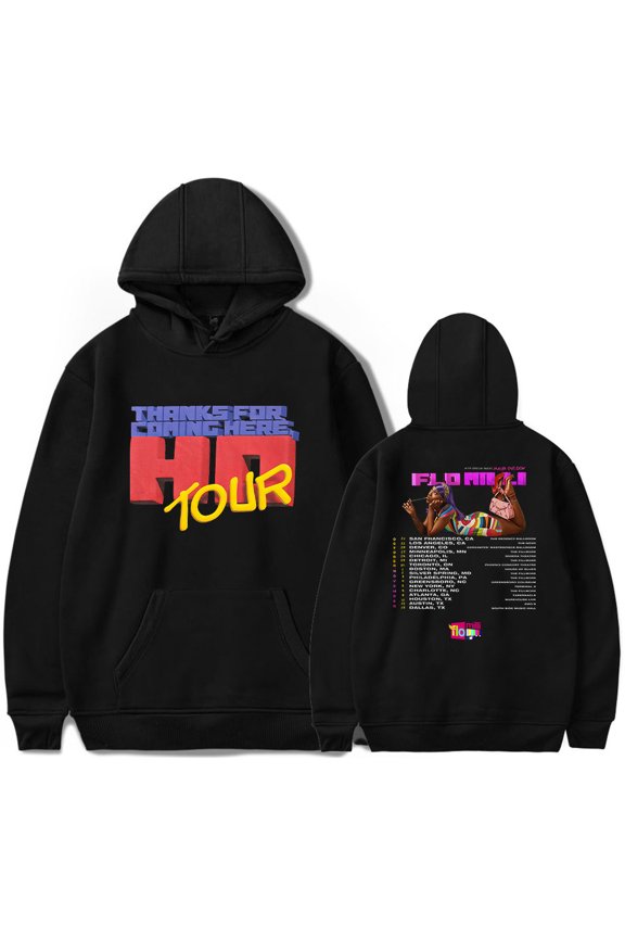 Flo Milli Hoodies Thanks For Coming Here Ho Tour Merch For Men/Women Unisex Long Sleeve Sweatshirt Pullover Hooded