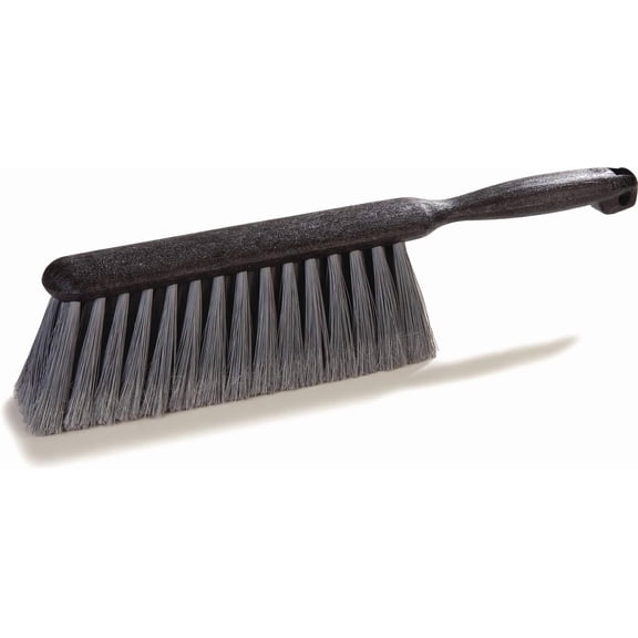 Flo-Pac Counter Brush, Bench Dustpan Brush with Flagged Bristles for Counters, Floors, And Fireplace, 8 Inches, Gray