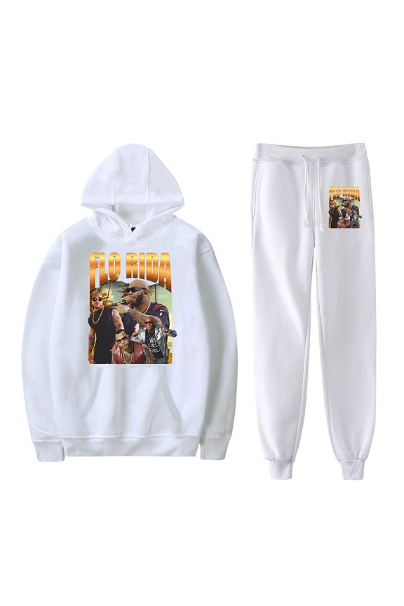Flo Rida 2025 Tour Merch Unisex Hoodie & Sweatpants Set - Pop Graphic Print HipHop Casual Streetwear