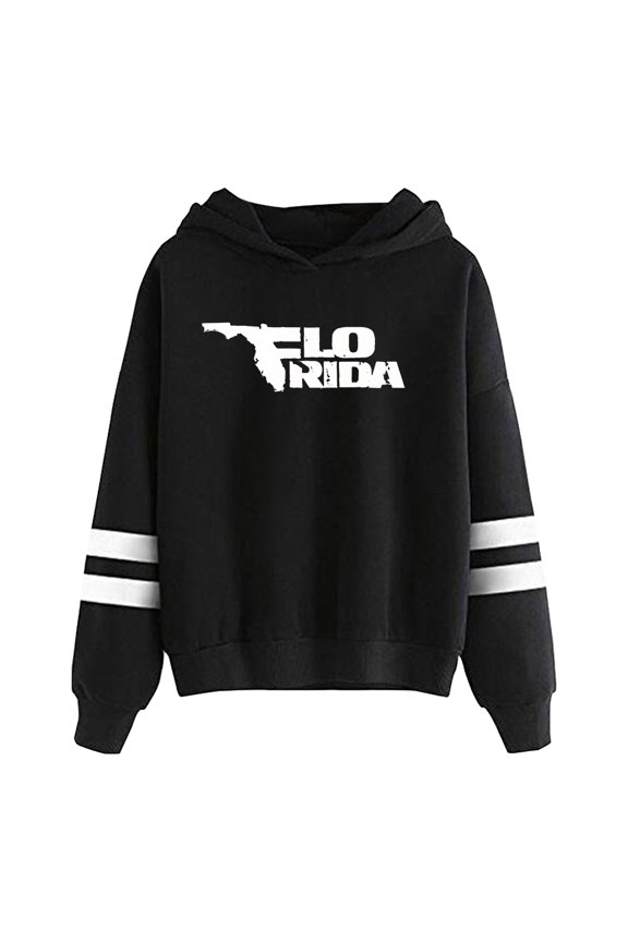 Flo Rida Merch Logo Hoodie Pocketless Parallel Bars Sleeve Streetwear Women Men Hooded Sweatshirts