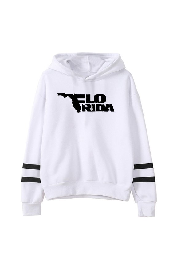Flo Rida Merch Logo Hoodie Pocketless Parallel Bars Sleeve Streetwear Women Men Hooded Sweatshirts