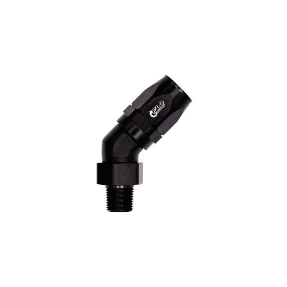 Flo Supply 1/4" NPT To 6AN Cutter Forged 45 Degree Swivel Forged Hose End