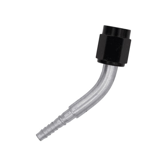Flo Supply 45 Degree 4AN Race Hose End Assembly - 3AN Black Tube Nut