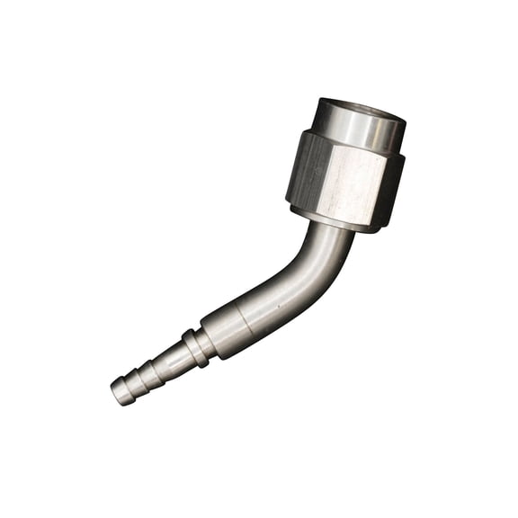 Flo Supply 6AN 45 Degree Crimped Female Hose End - Stainless Nut