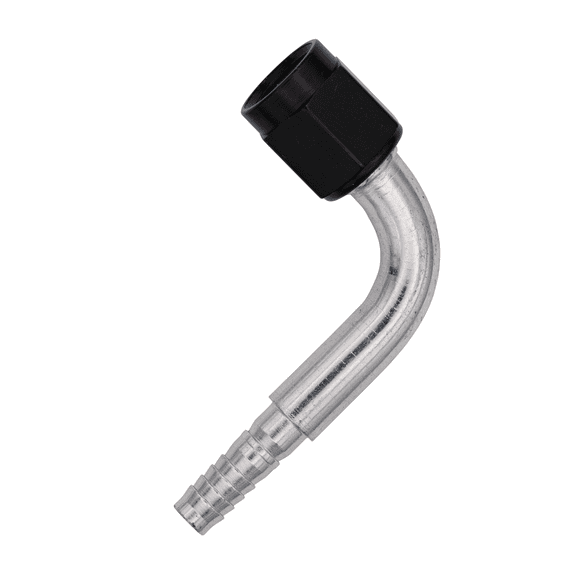 Flo Supply 8AN 90 Degree Hose End Assembly - Black Tube Nut