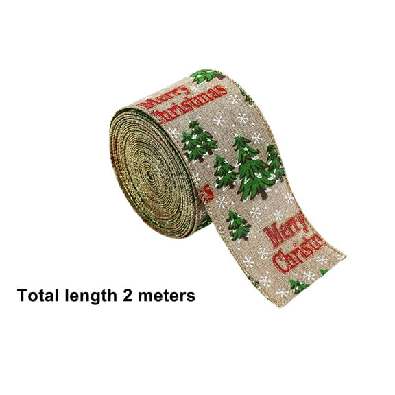 FloHua Christmas Living Room Decor Christmas Wired Ribbon Snowman Santa Claus Xmas Tree Truck Ribbon Plaids Xmas Decorative Gift Wrapping Ribbon For DIY Crafts Wreath Bow