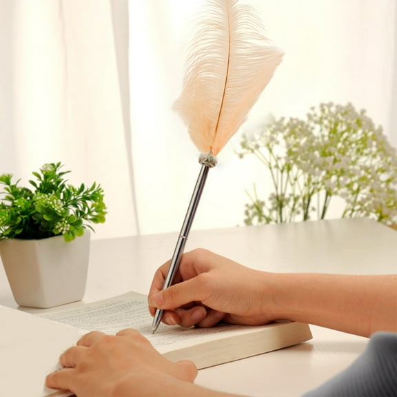 FloHua Colorful Feather Quill Pen - Elegant Writing Tool for Weddings, Birthdays & Business Events, Unique Gift Idea, Includes Ink Cartridge