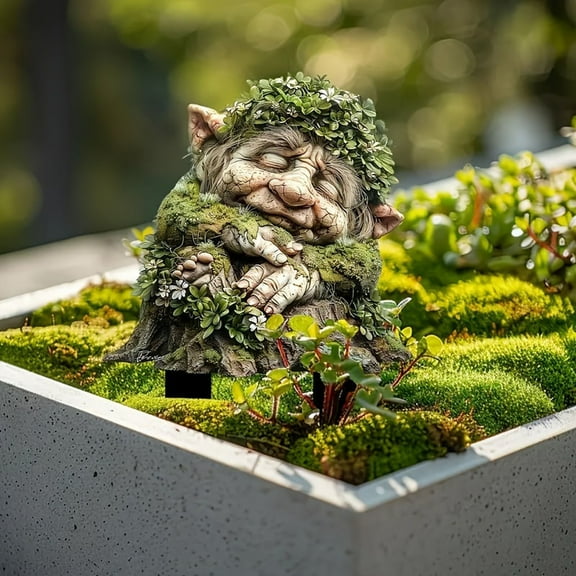 FloHua Garden Gnome Statue – Outdoor Decorative Ornament for Courtyards, Potted Plants & Home Gardens, Weather-Resistant & Durable, Adds Whimsical Charm