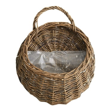 FloHua Living Room Decor Woven Hanging Basket Storage Basket Flower Pot Hanging Wall Basket Spring Decor