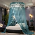 thumbnail image 1 of FloHua Mothers Day Bed Canopy For Girls Canopy Bed Curtains Round Lace Dome Elegant Lace Princess Canopies Bed Netting Bedroom Indoor Outdoor Decor For Girls Boys Adults 3.9x3.9x8.85ft, 1 of 6