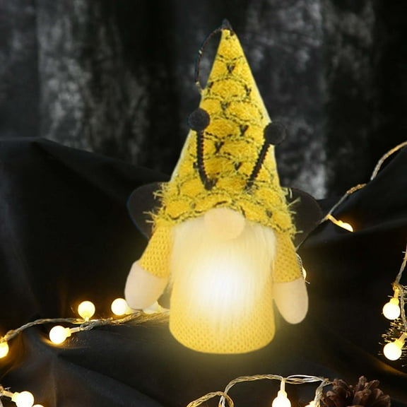 FloHua Solar Gnomes Figurine for Garden&Home Decor with Solar Bee LED Lights-Garden Gnomes Outdoor Statues-Unique Sunflower Gifts for Women, Mom or Birthdays-Easter Gnomes Fairy Garden for Patio Yard