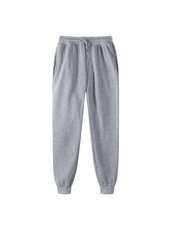 Sweatpants for Men Gray Mens Sweatpants Plain with Pockets Elastic Waist Drawstring Tapered Pants Men's Pants Hip-hop Pants Padded Casual Pants