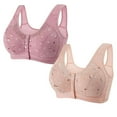 thumbnail image 1 of FloHua Wireless Bras for Women Bralettes for Women with Support 2 Pack Woman's Comfortable Lace Breathable Bra Underwear No Rims, 1 of 2