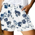 thumbnail image 1 of FloHua Workout Shorts Women White Womens Shorts Casual Print with Pockets Elastic Waist Drawstring Wide Leg Shorts Womens Plus Size Comfy Loose Shorts, 1 of 4