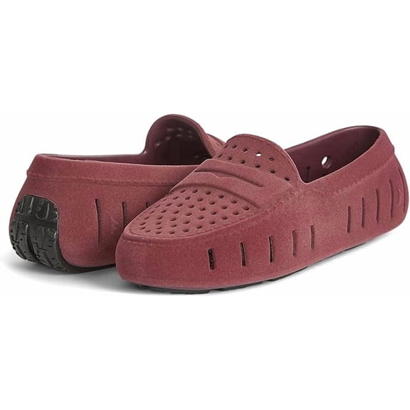 Floafers Women's Posh Driver Faux Suede, Burgundy Vegan Suede, 10, Medium
