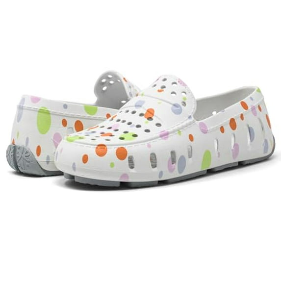Floafers Kids' Waterproof Prodigy Driver Shoes, Polka Dot Multi, 2 Little Kid