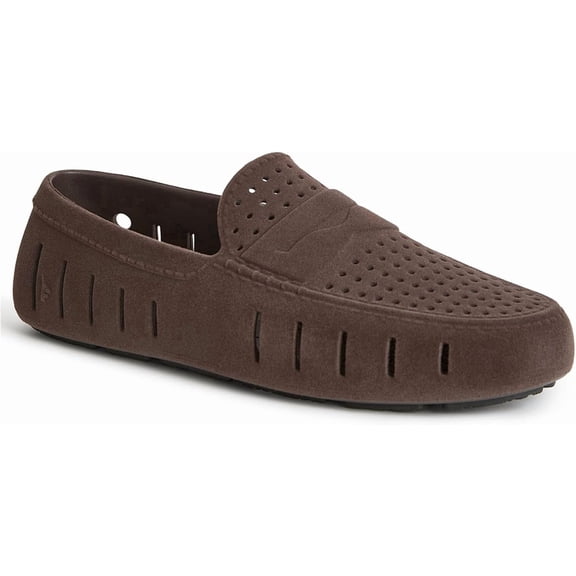 Floafers Men's, Country Club Driver Faux Suede, Brown Vegan Suede, 10, Medium